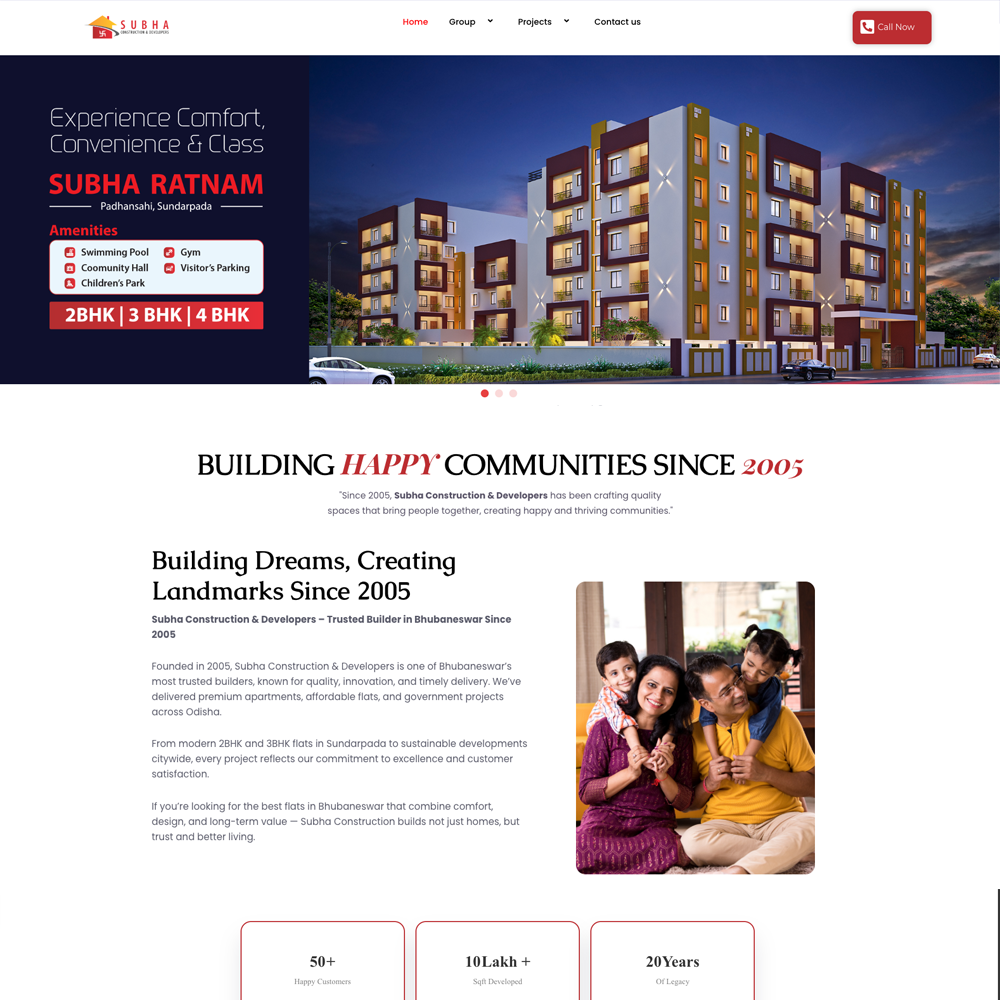 Subha Construction Website