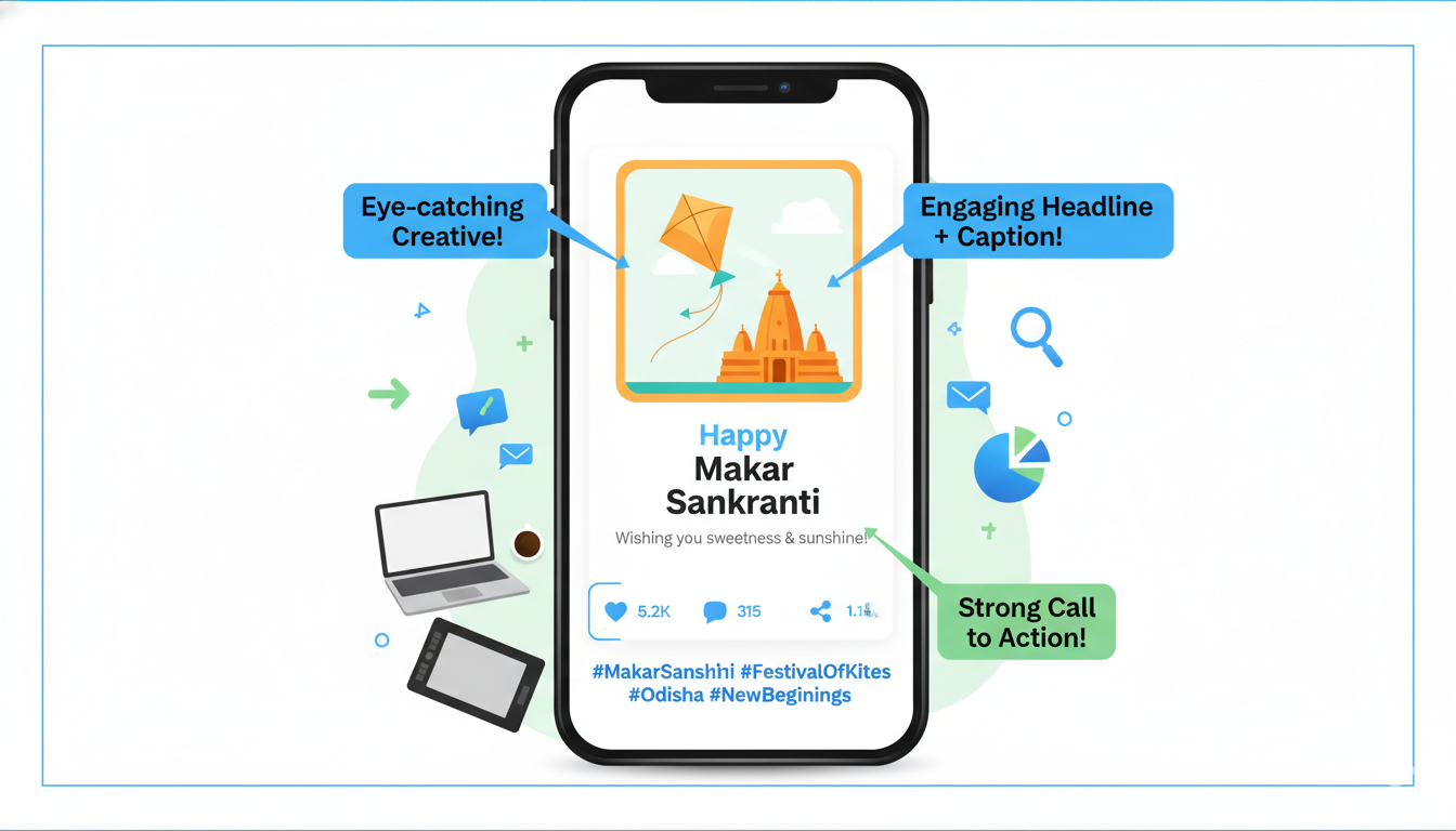 An illustration of social media caption