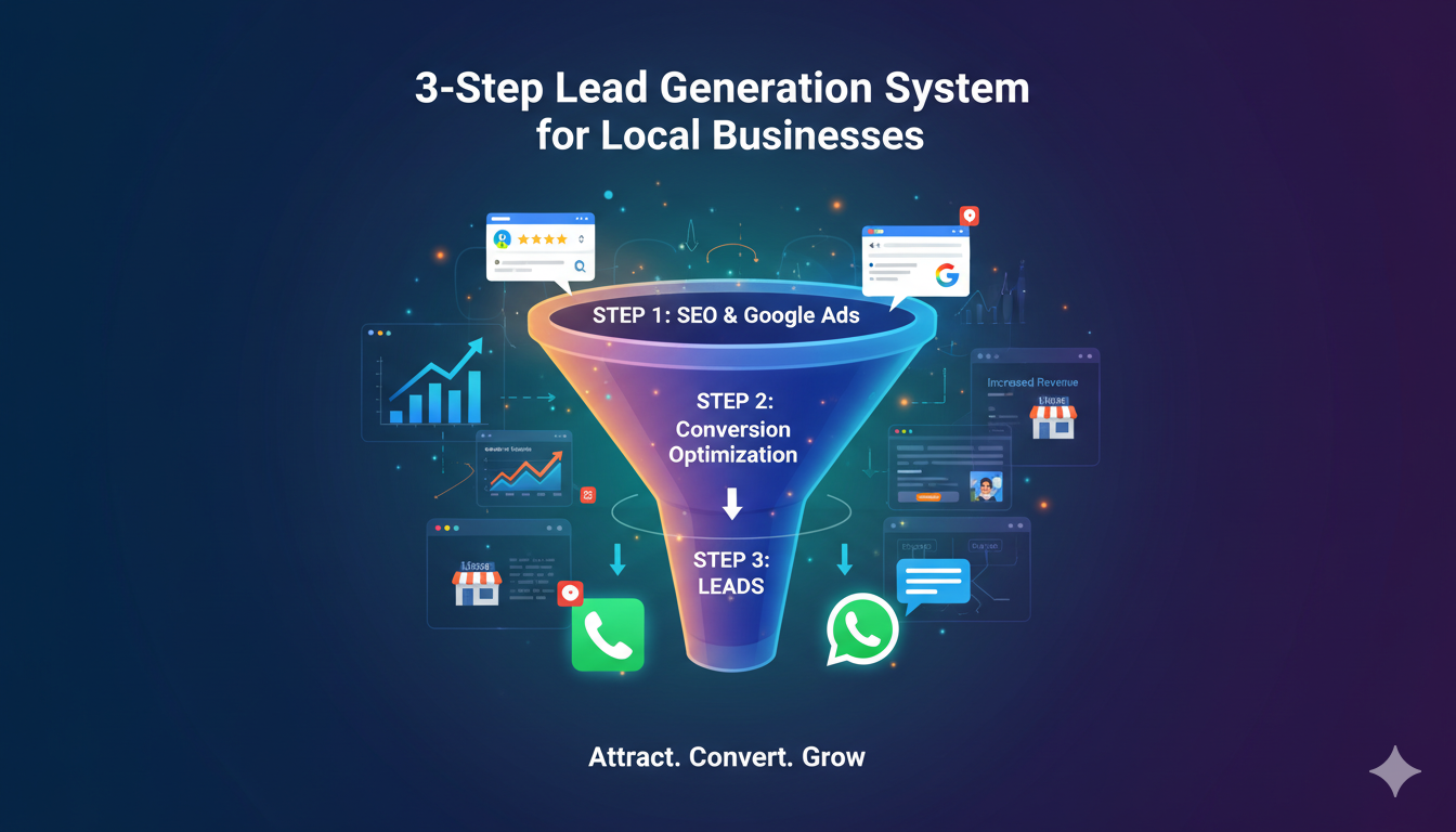 3-Step Lead Generation System for Local Businesses (SEO + Ads + Conversion)