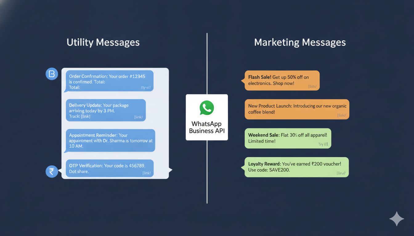 WhatsApp API Utility vs Marketing Messages: Complete Difference Guide for Indian Businesses in 2026