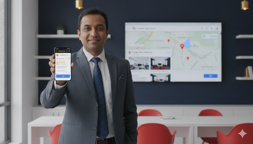 Google My Business complete guide for Bhubaneswar businesses 2026 — Prominds Digital explains how to set up optimize and rank on Google Maps using Google My Business in Odisha